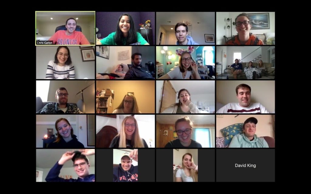 Calling Students to Faith over Fear Navigators Collegiate, University of Virginia – Chris and Jana Gatlyn | Students gathering together on a video call