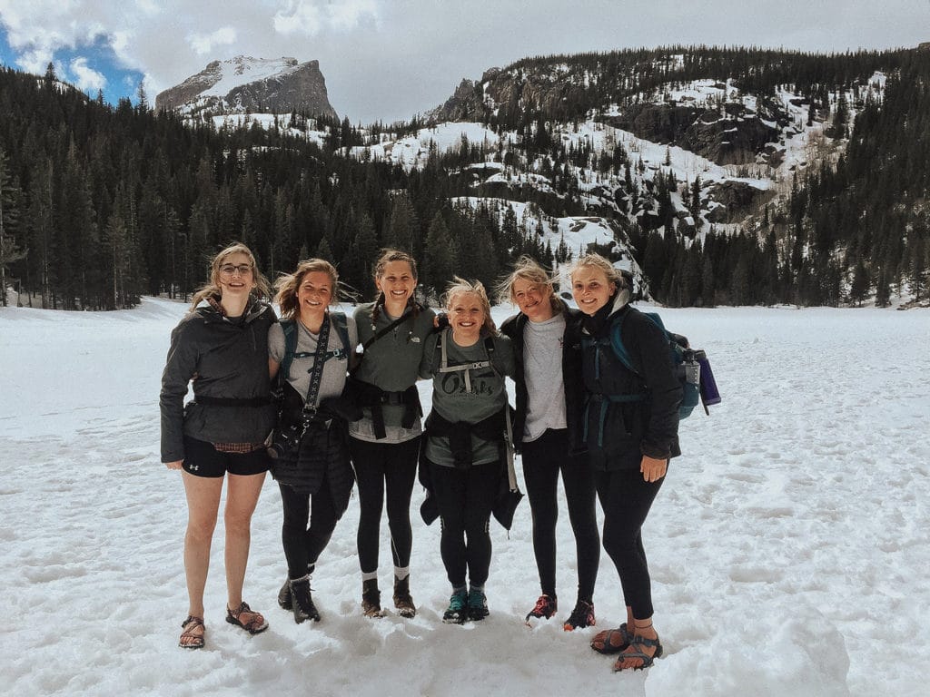 Abby Anderson (3rd form left) enjoying outdoor time with her high school Bible study group.