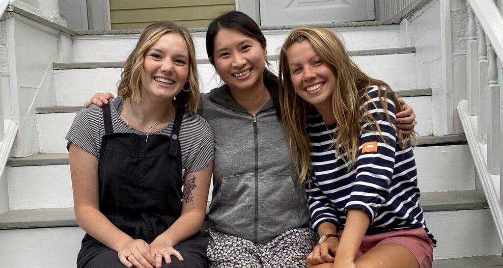 A World of God’s Possibility | Navigators Collegiate Ministry | Three female Boston University students sitting on stairs