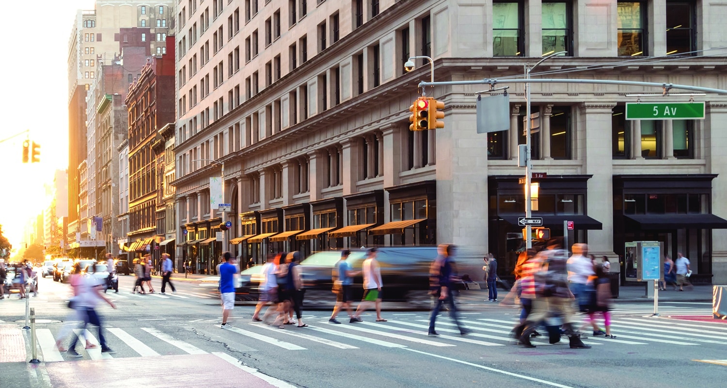 God Opens a Community for Disciplemaking | The Navigators Workplace Ministry | New York City street scene with crowds of people walking through the busy intersection of 23rd and 5th Avenue in Midtown Manhattan