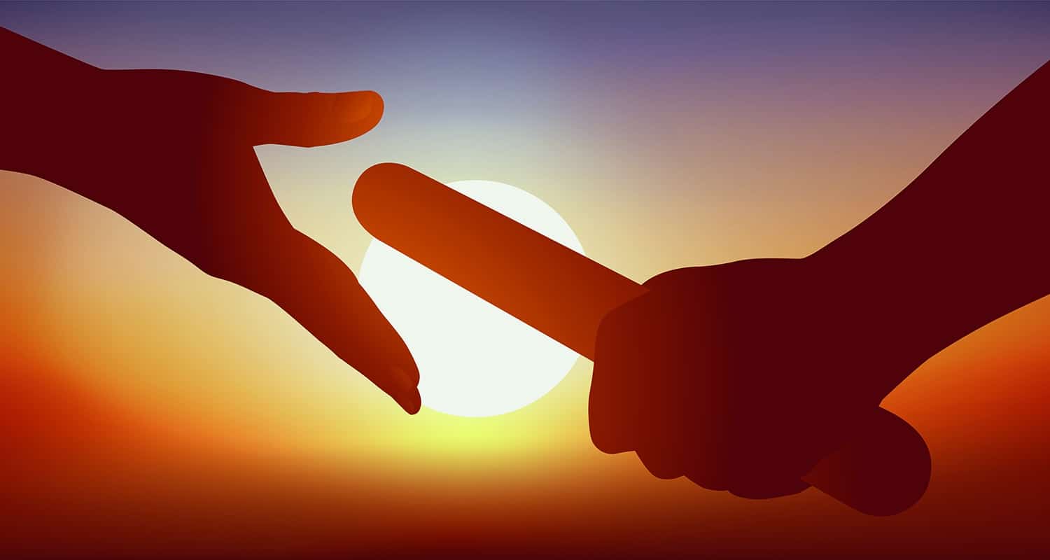 Open Exchange: Passing the Ministry Baton | The Navigators 20s Generation | Handing off a baton in the sunset