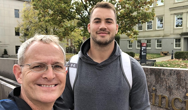 Faith and Football: Transformed Lives in College and Beyond | The Navigators Collegiate Ministry | Left to right - Evan Griffin and Bruno