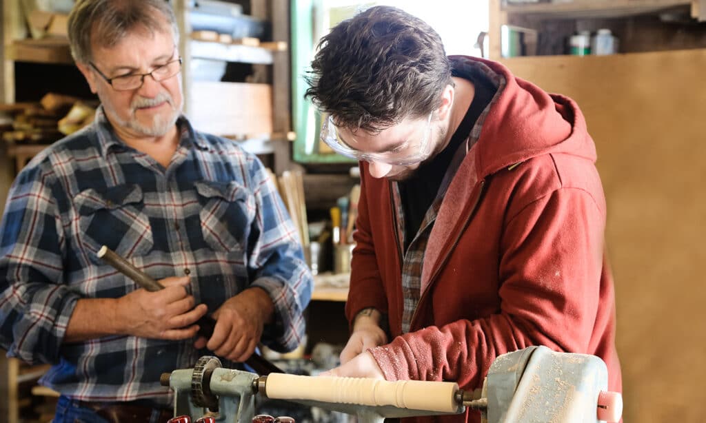 Spiritual Extended Family: Generations of Marines | The Navigators Military | Family Working Together in Wood Shop