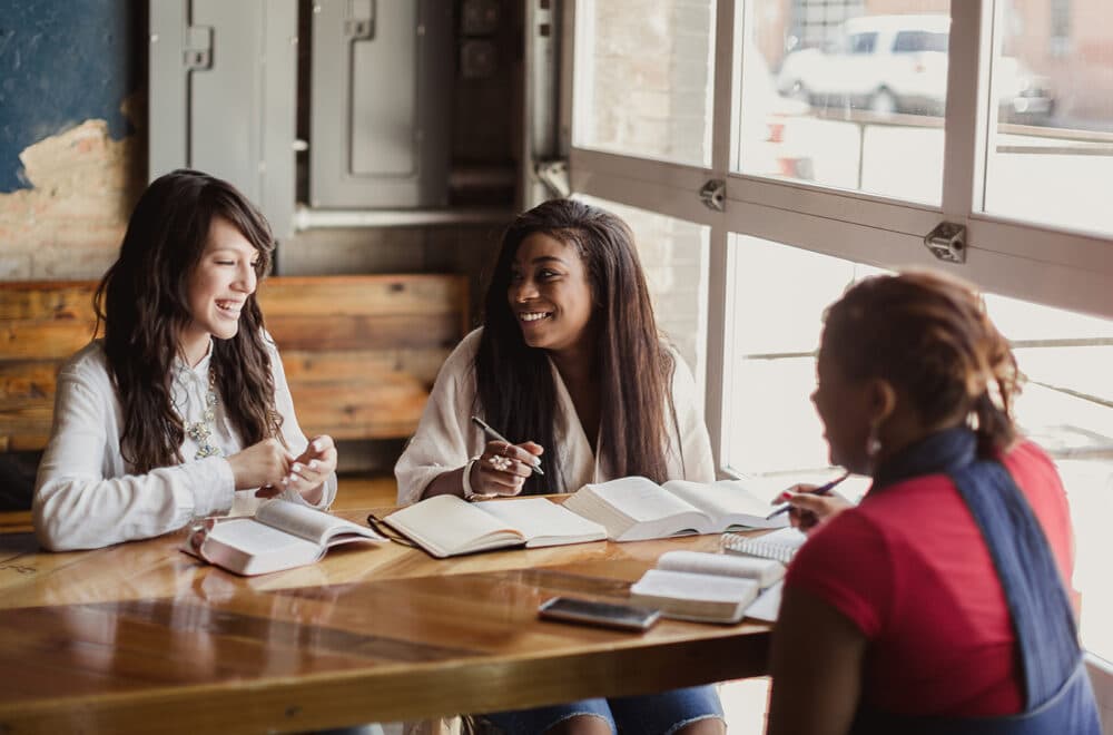 Bible Study Tools | The Navigators Evangelism Resources | Three women studying in a cafe